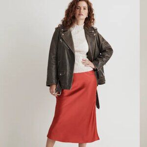 Madewell Layton Midi Slip Skirt in Satin